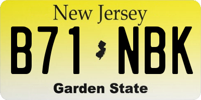 NJ license plate B71NBK