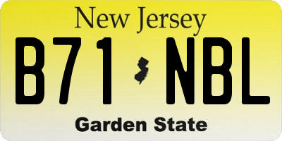 NJ license plate B71NBL