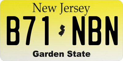 NJ license plate B71NBN