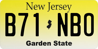 NJ license plate B71NBO