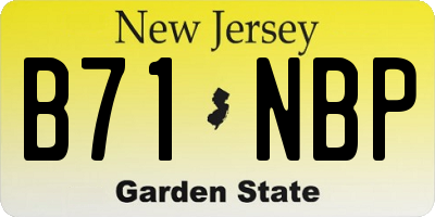 NJ license plate B71NBP