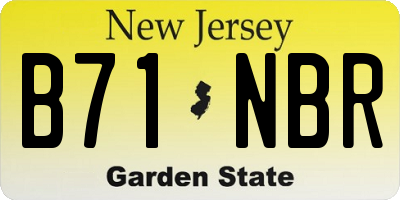 NJ license plate B71NBR