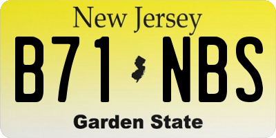 NJ license plate B71NBS