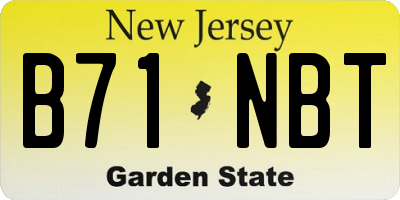 NJ license plate B71NBT