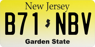 NJ license plate B71NBV