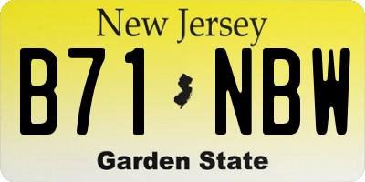 NJ license plate B71NBW