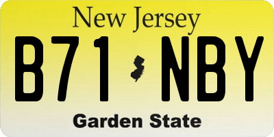 NJ license plate B71NBY