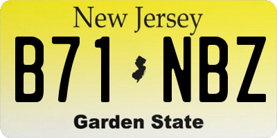 NJ license plate B71NBZ