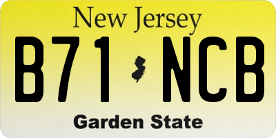NJ license plate B71NCB