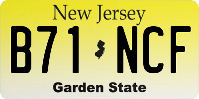 NJ license plate B71NCF