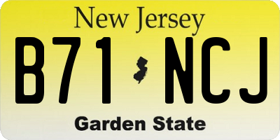 NJ license plate B71NCJ