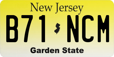 NJ license plate B71NCM