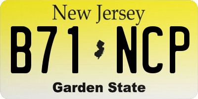 NJ license plate B71NCP