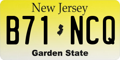 NJ license plate B71NCQ