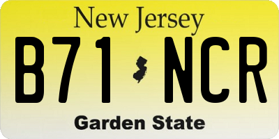 NJ license plate B71NCR