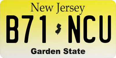 NJ license plate B71NCU
