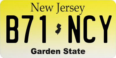 NJ license plate B71NCY