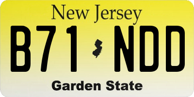 NJ license plate B71NDD
