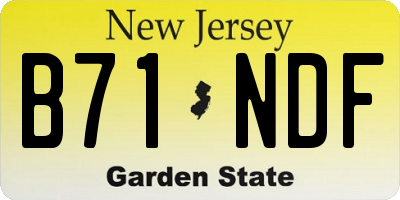 NJ license plate B71NDF