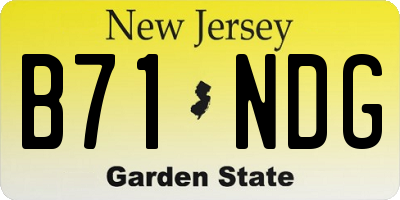 NJ license plate B71NDG