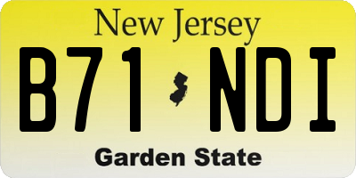 NJ license plate B71NDI