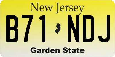 NJ license plate B71NDJ