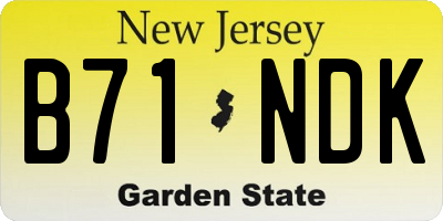 NJ license plate B71NDK
