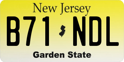 NJ license plate B71NDL