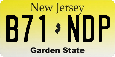 NJ license plate B71NDP