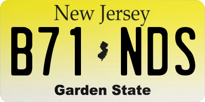NJ license plate B71NDS