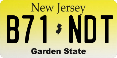 NJ license plate B71NDT