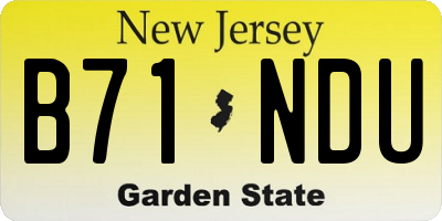 NJ license plate B71NDU