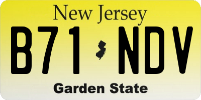 NJ license plate B71NDV