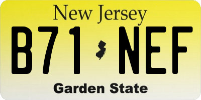 NJ license plate B71NEF