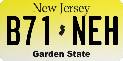 NJ license plate B71NEH