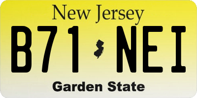 NJ license plate B71NEI