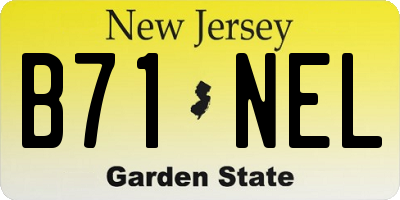 NJ license plate B71NEL