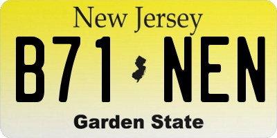 NJ license plate B71NEN