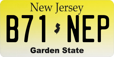 NJ license plate B71NEP