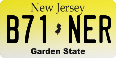 NJ license plate B71NER