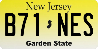 NJ license plate B71NES