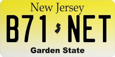 NJ license plate B71NET