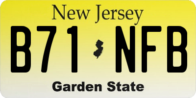 NJ license plate B71NFB