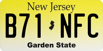 NJ license plate B71NFC