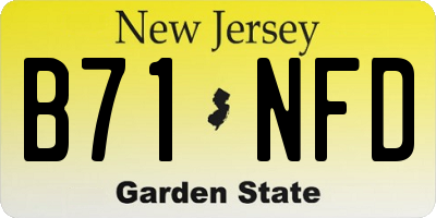 NJ license plate B71NFD