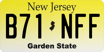 NJ license plate B71NFF