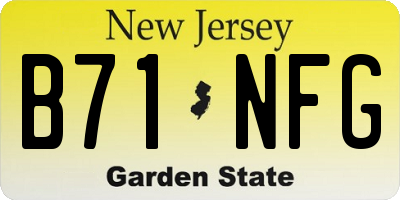 NJ license plate B71NFG