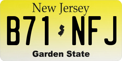 NJ license plate B71NFJ