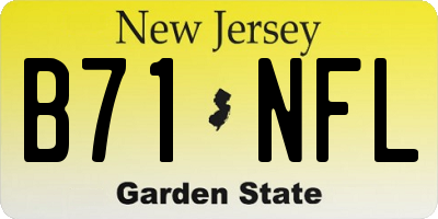 NJ license plate B71NFL
