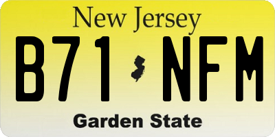 NJ license plate B71NFM